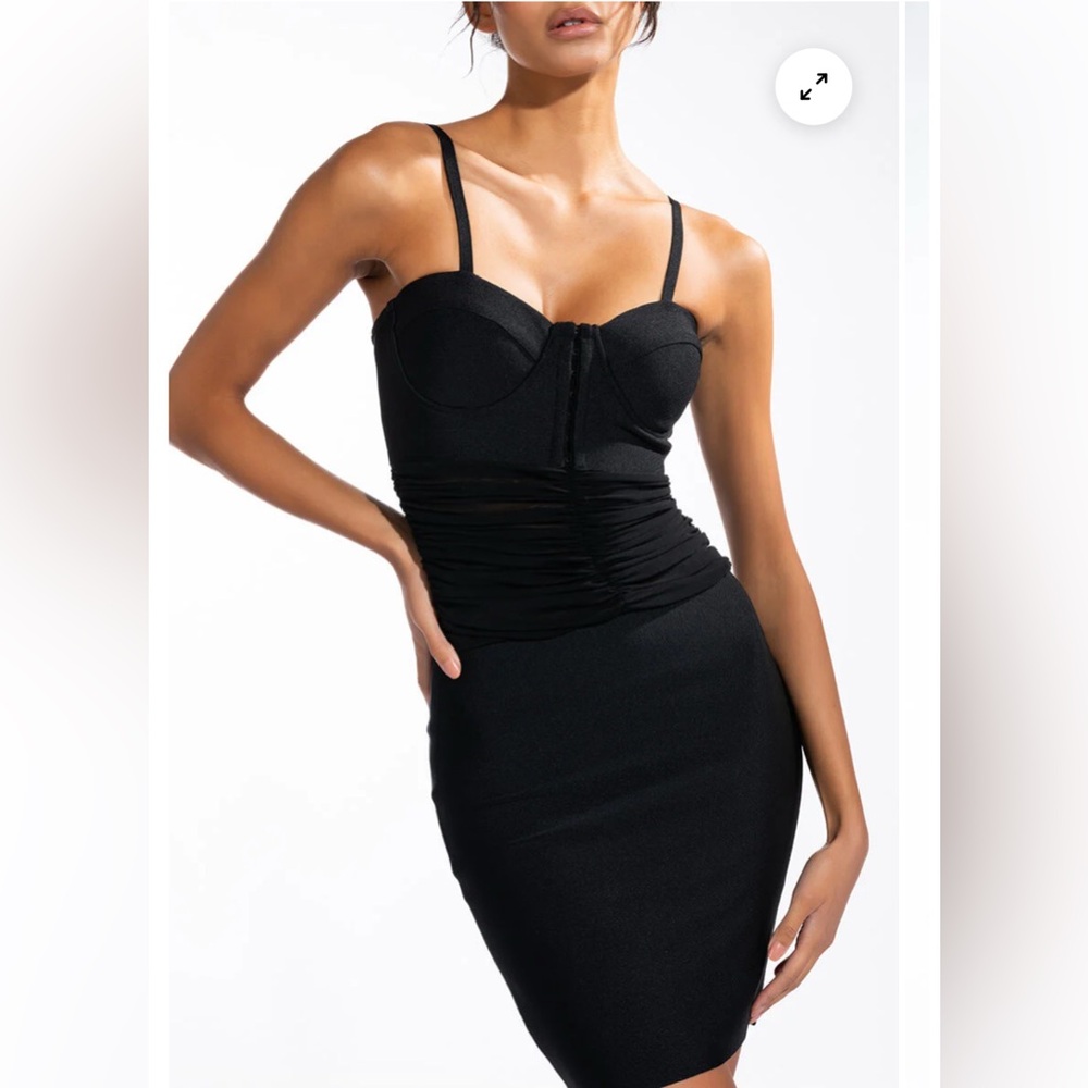 DATE NIGHT BANDAGE MESH MINI DRESS